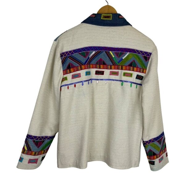 Parsley & Sage Novelty Small Multicolor Mixed Media Cotton Jacket Patchwork GUC - Picture 2 of 12